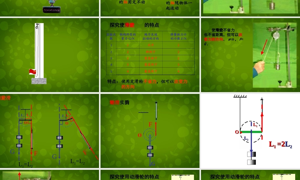 九年级物理上册 112 滑轮课件 (新版)苏科版 课件