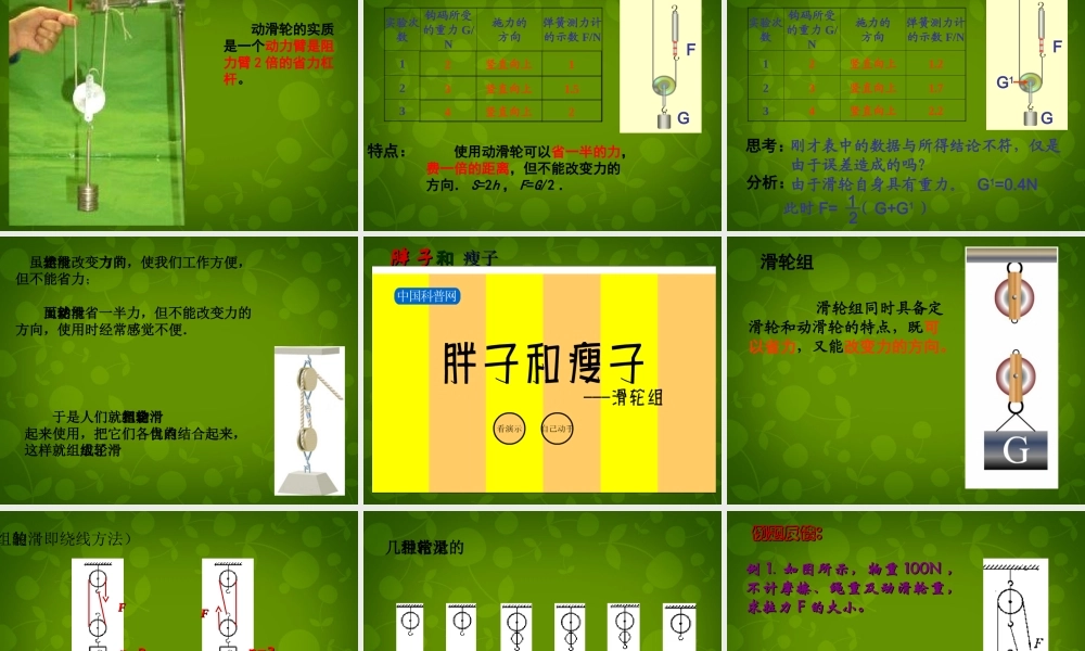 九年级物理上册 112 滑轮课件 (新版)苏科版 课件