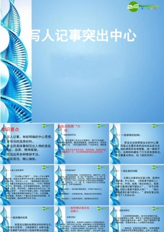 八年级语文下册(写人记事突出中心)课件 苏教版 课件