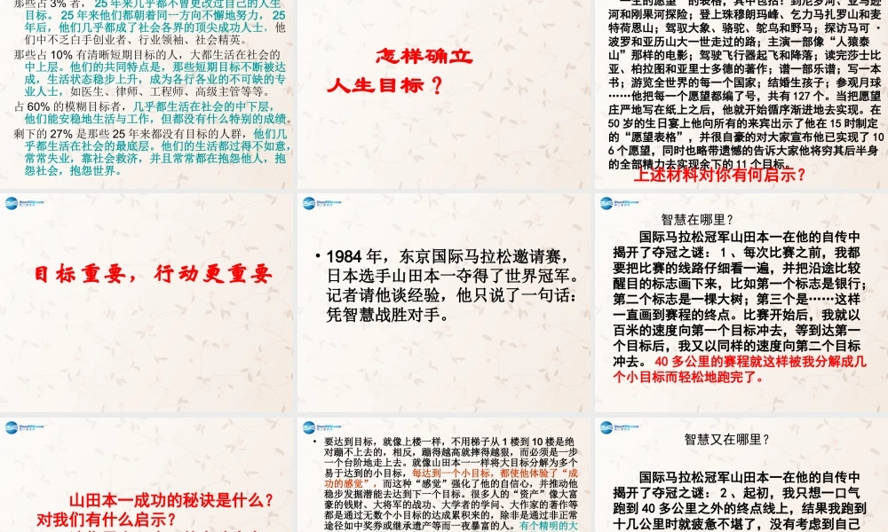 八年级政治上册 2.3 向自己的目标迈进课件2 苏教版 课件