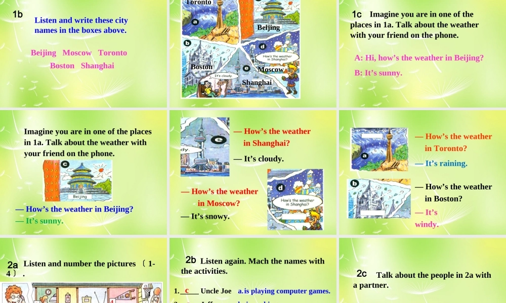 七年级英语下册 Unit 7 It s raining课件 (新版)人教新目标版 课件