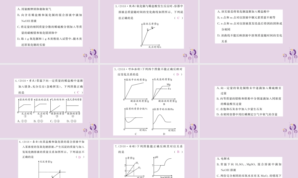 中考化学一轮复习 第3部分 热点专题 第3课时 坐标曲线题课件