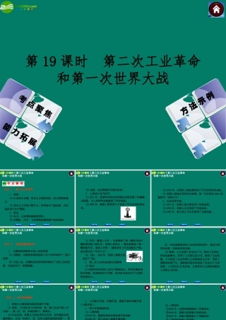 中考历史总复习 第19课时 第二次工业革命和第一次世界大战课件 岳麓版 课件