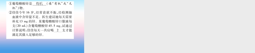 中考化学复习 第1编 教材知识梳理篇 第12单元 化学与生活(精练)课件