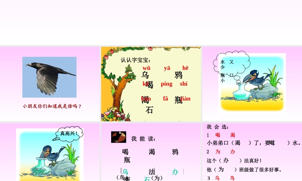 《乌鸦喝水》教学课件1