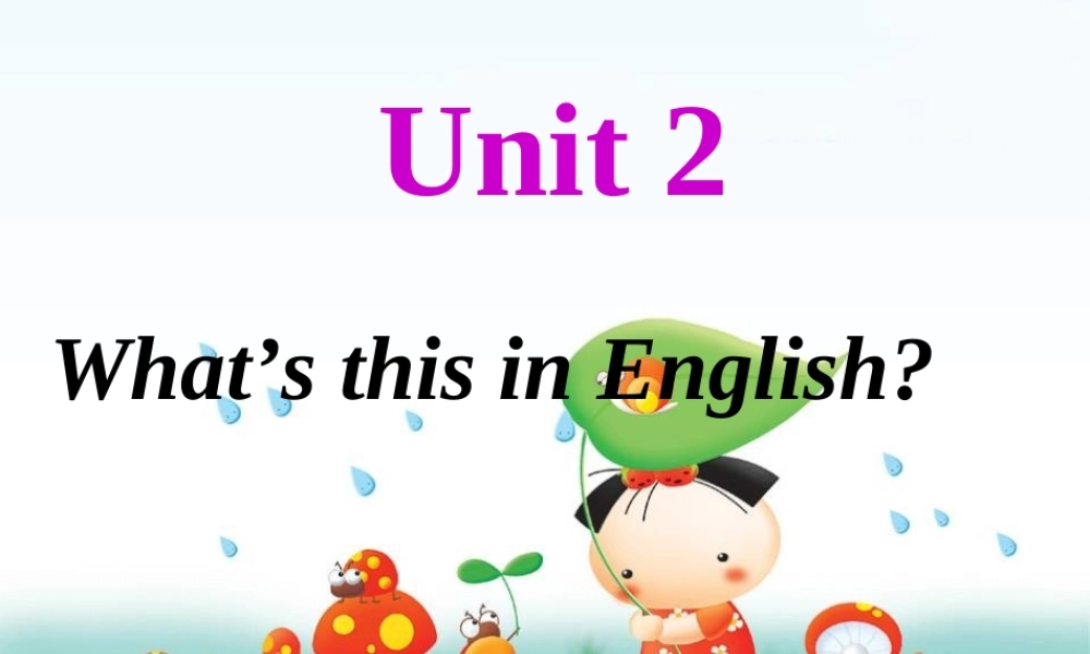 七年级英语上册 Unit 2What s this in English课件 人教新课标版 课件