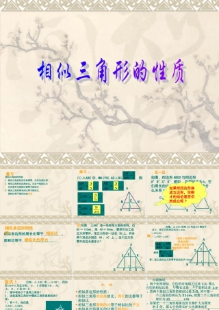 九年级数学上：196 相似三角形的性质 课件1(北京课改版) 课件