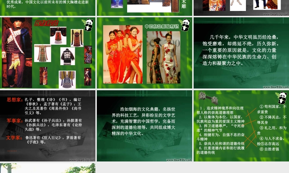 新课标初三政治灿烂的中华文化 课件