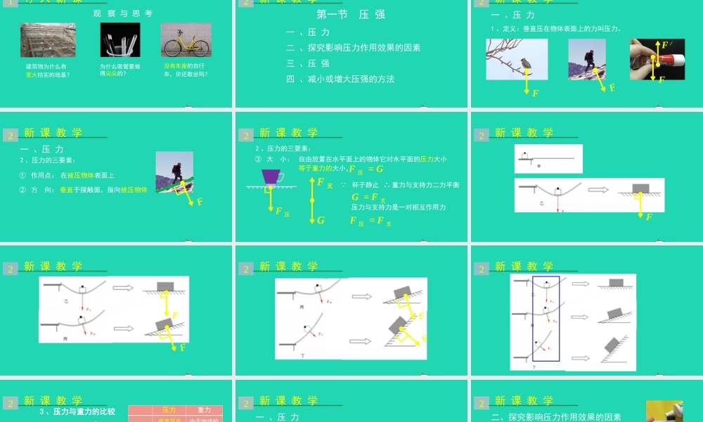 天津市八年级物理下册 9.1 压强课件 (新版)新人教版 课件
