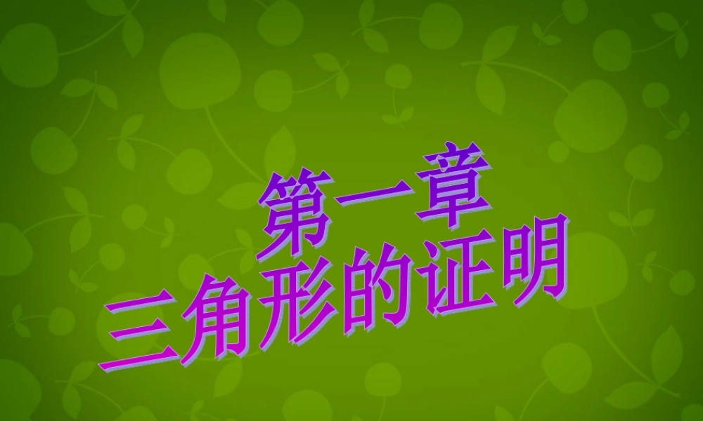 八年级数学下册 第一章 三角形的证明课件 (新版)北师大版 课件