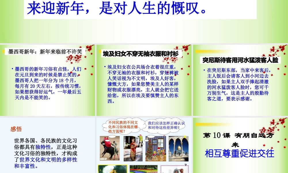 相互尊重-促进交往