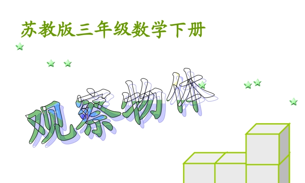辛店小学《观察物体》PPT课件