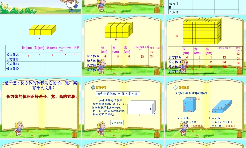 《长方体和正方体的体积》赵磊
