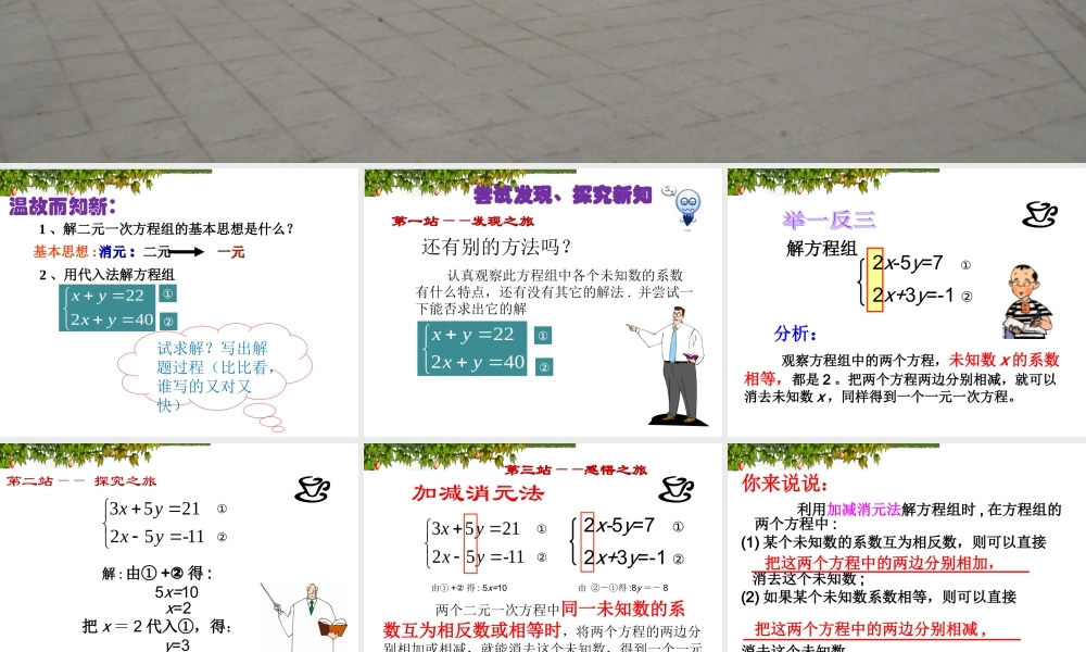 加减消元法----解二元一次方程组