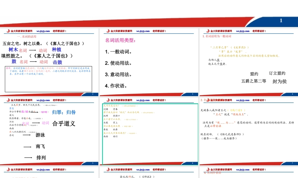文言词语活用课件(一)