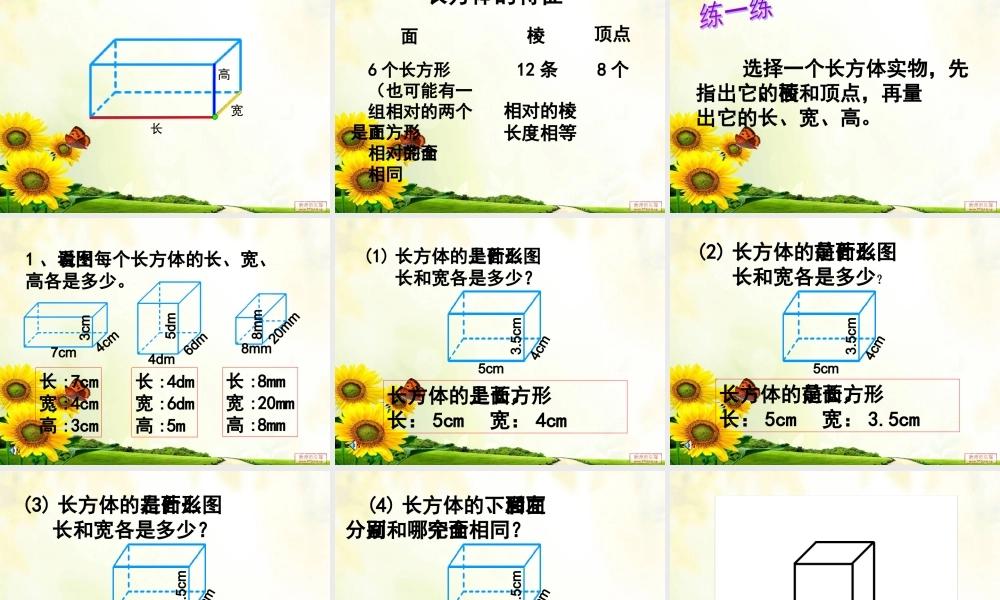 五年级数学长方体和正方体的认识ppt