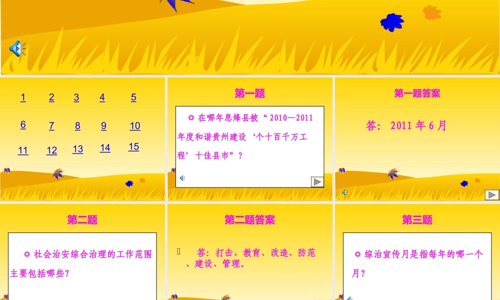 平安建设知识竞赛题(必答题)