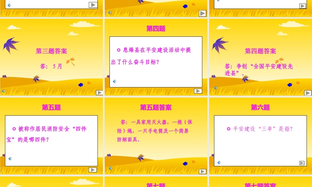 平安建设知识竞赛题(必答题)