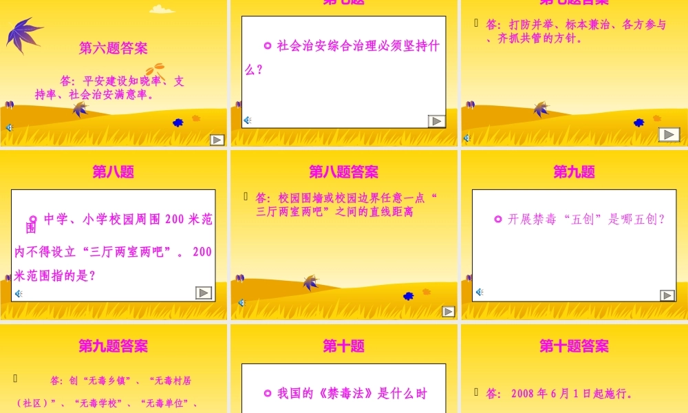 平安建设知识竞赛题(必答题)