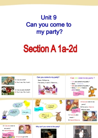 2013最新版新目标英语八年级上期Unit--9--Can-you--come--to--my-party全单元课件...