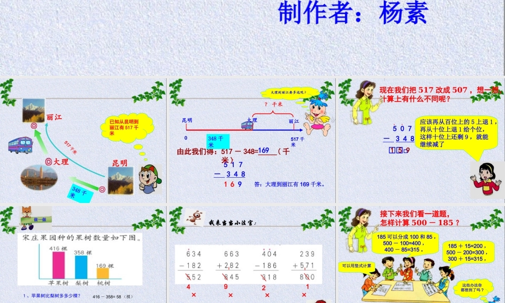 人教2011版小学数学三年级万以内的减法-(3)