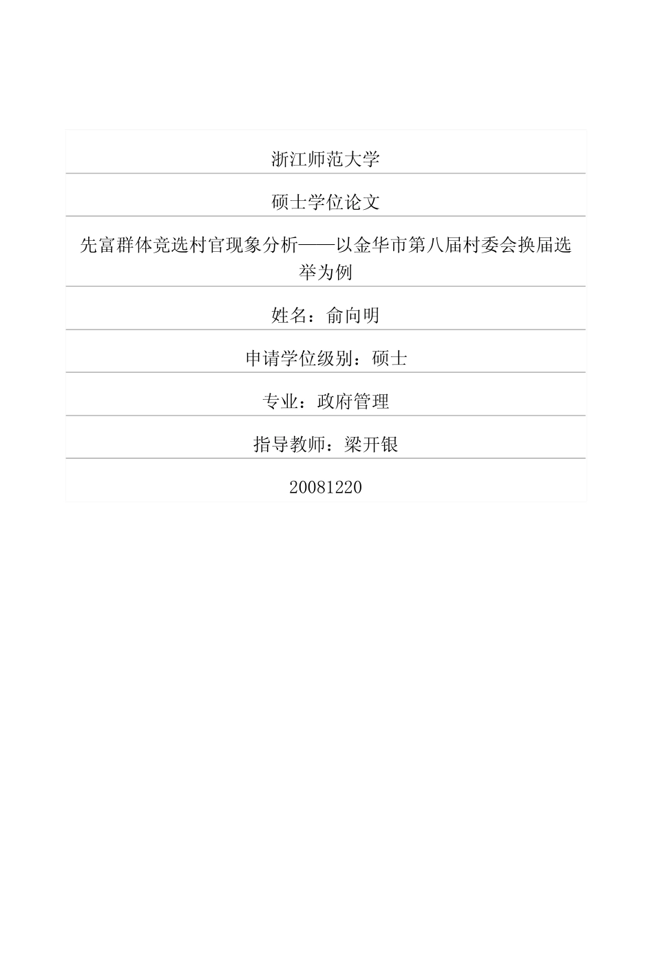 先富群体竞选村官现象分析——以金华市第八届村委会换届选举为例_第1页