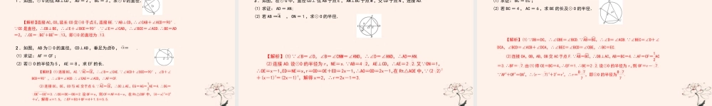九年级数学上册 第二十四章 圆 专题30 圆与勾股定理课件 (新版)新人教版 课件