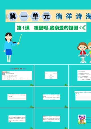 九年级语文下册 第一单元 1 祖国啊，我亲爱的祖国习题课件 新人教版 课件