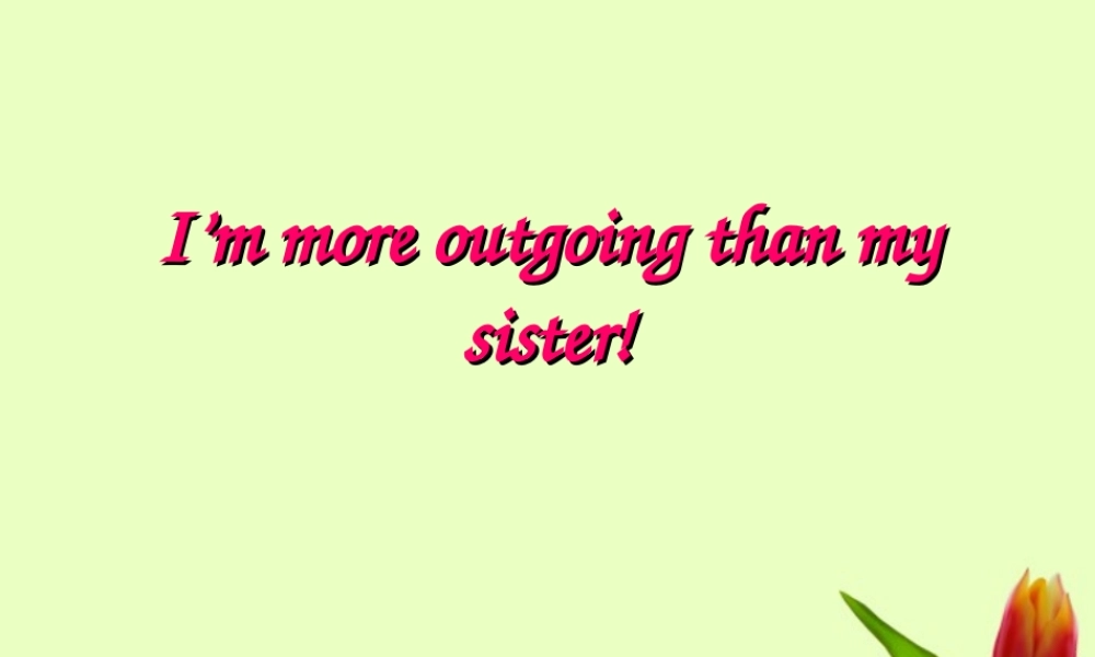 八年级英语上册 unit6 I am more outgoing than my sister课件 人教新目标版 课件