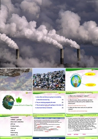 八年级英语下册 Unit 8 Save Our World Lesson 43 Let's Clean Up！课件 (新版)冀教版 课件