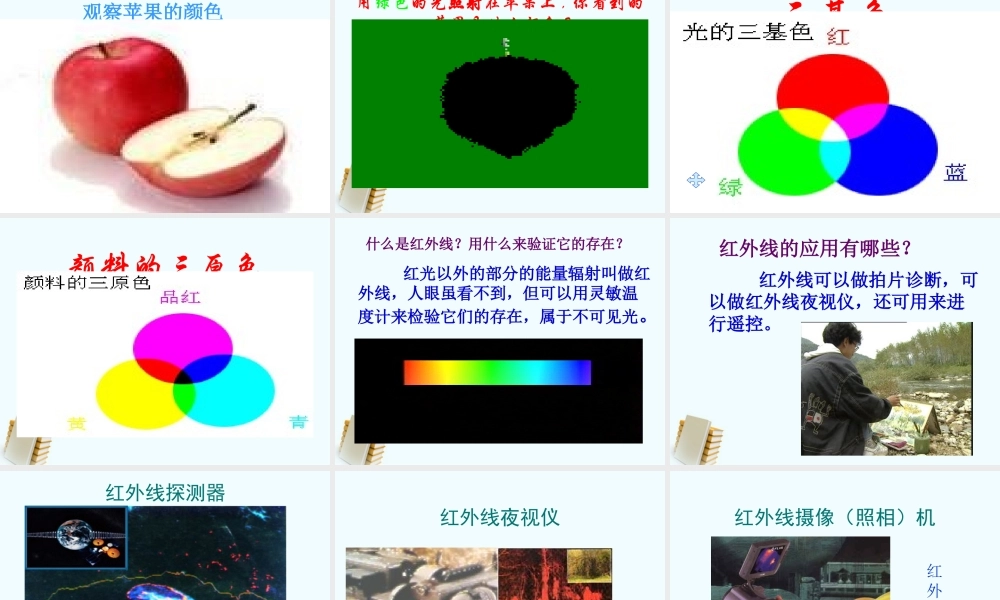 八年级物理上册 3.8(揭开色彩的奥秘)课件 沪粤版 课件