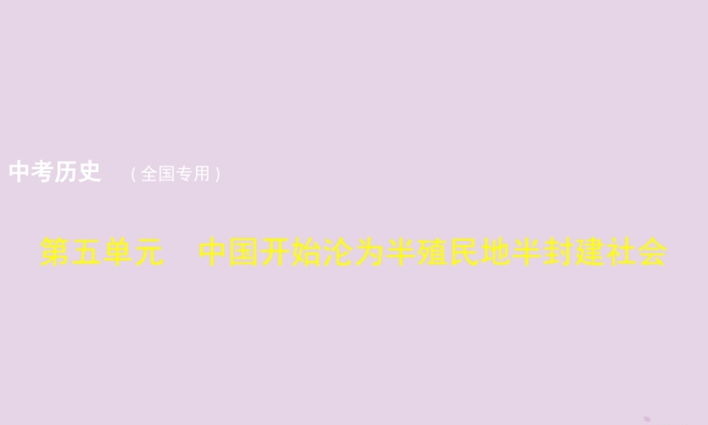 中考历史总复习 第五单元 中国开始沦为半殖民地半封建社会试题课件 新人教版 课件-2