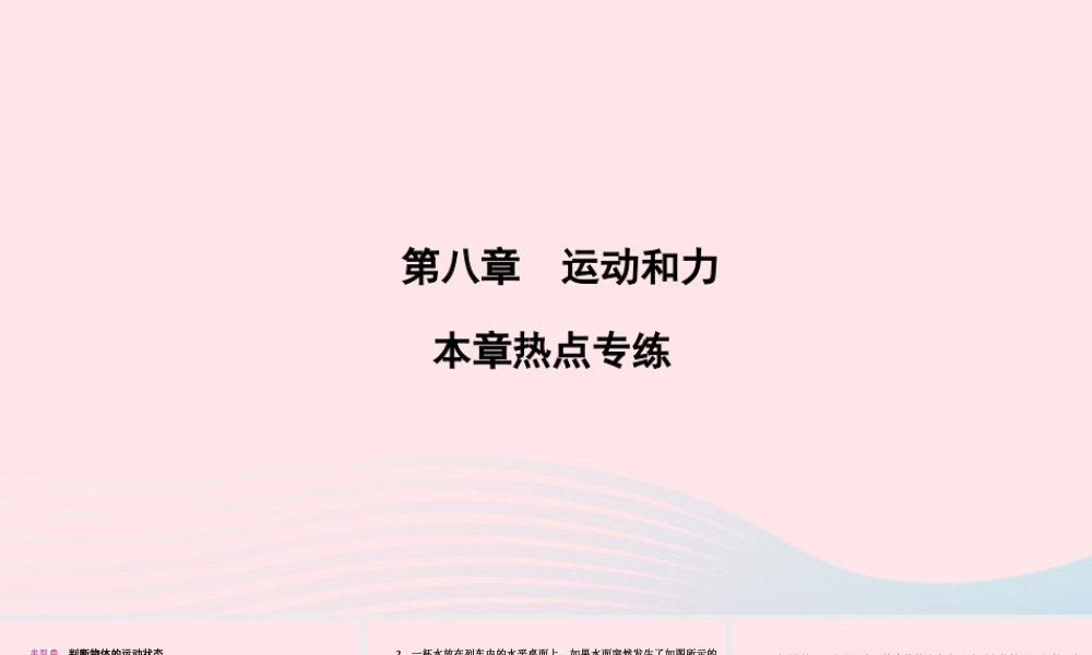 八年级物理下册 第8章 运动和力本章热点专练课件 (新版)新人教版 课件