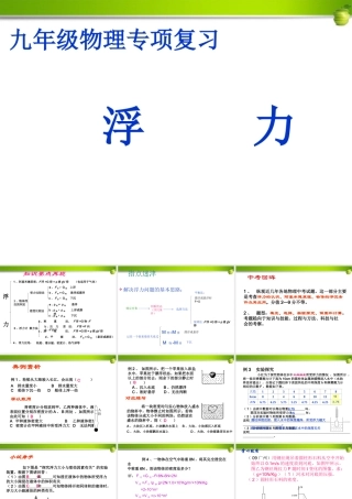 九年级物理 浮力专项复习课件 人教新课标版 课件