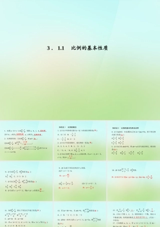 九年级数学上册 3．11 比例的基本性质习题课件 (新版)湘教版 课件