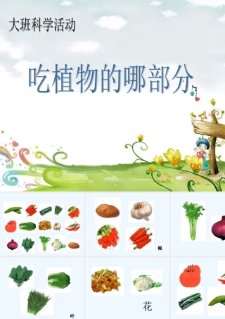 幼儿园大班科学《吃植物的哪部分》课件
