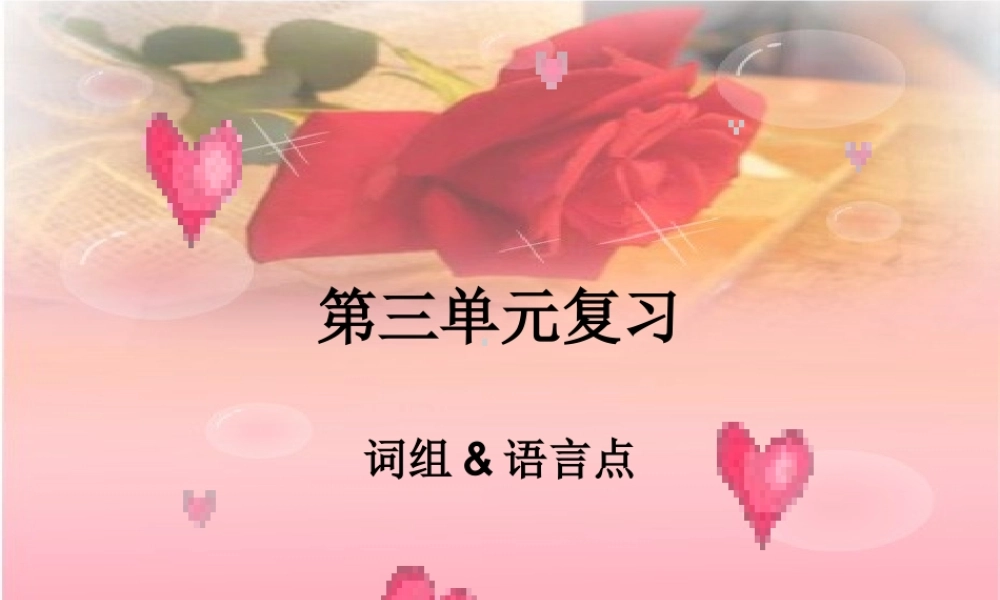 复件 第三单元复习 高一英语模块2 Unit1至Unit4复习课件[整理四套]新课标 人教版