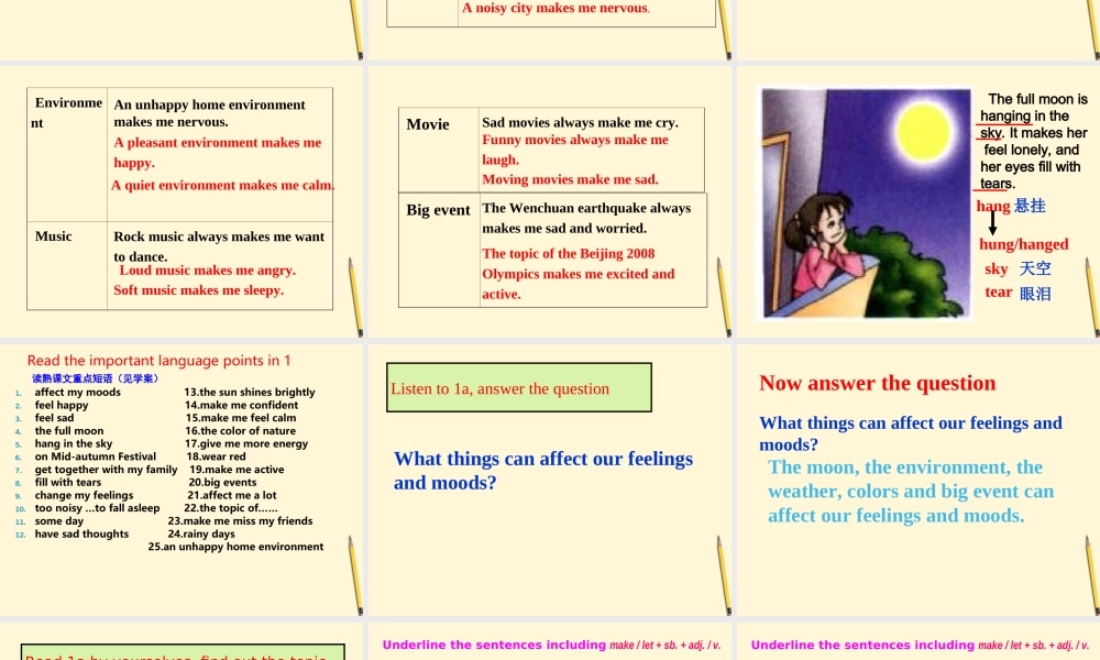 八年级英语 Topic3 Many things can affect our feelingsSection C课件 仁教版 课件