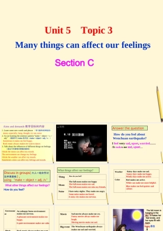 八年级英语 Topic3 Many things can affect our feelingsSection C课件 仁教版 课件