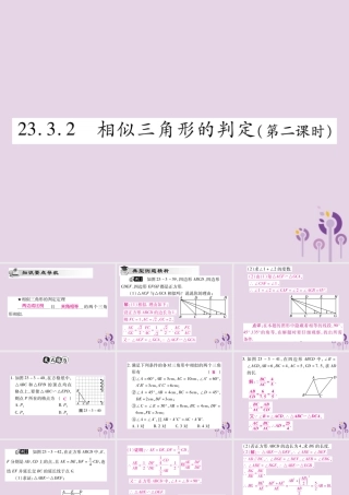 九年级数学上册 第23章 图形的相似 233 相似三角形 2332 相似三角形的判定(第2课时)课件 (新版)华东师大版 课件