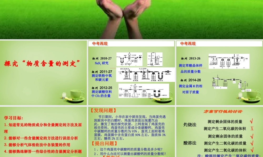 中考化学专题复习 探究 物质含量的测定 课件