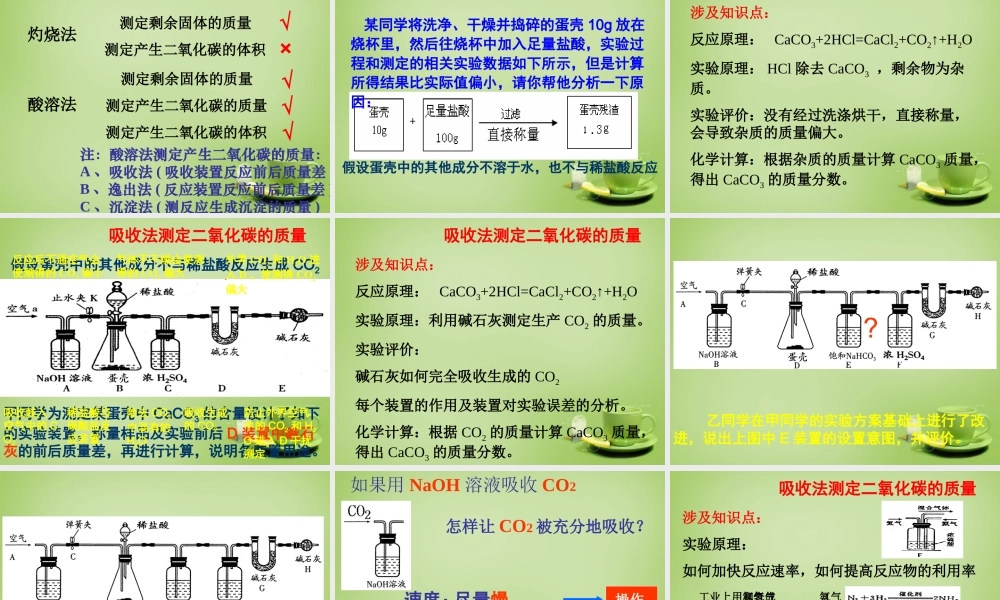 中考化学专题复习 探究 物质含量的测定 课件