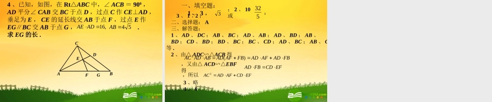 九年级数学中考专题(空间与图形)—第十五讲(相似图形(三))课件(北师大版)  九年级数学中考专题课件-空间与图形(共18套)北师大版