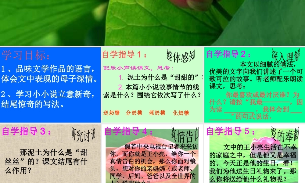 八年级语文甜甜的泥土课件