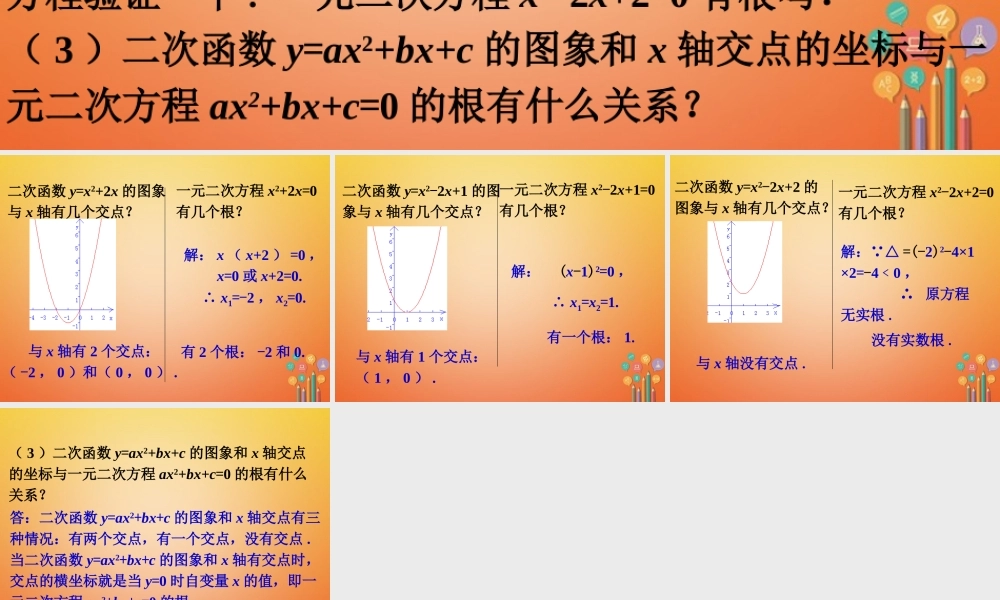 九年级数学下册 25 二次函数与一元二次方程议一议素材 (新版)北师大版 素材