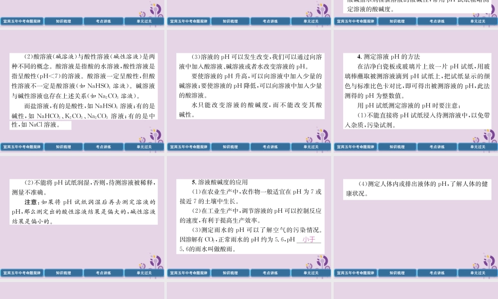 中考化学总复习 第1编 教材知识梳理 第10单元 酸和碱 第2讲 酸和碱的中和反应(精讲)课件