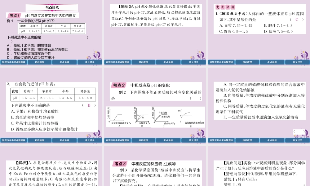 中考化学总复习 第1编 教材知识梳理 第10单元 酸和碱 第2讲 酸和碱的中和反应(精讲)课件