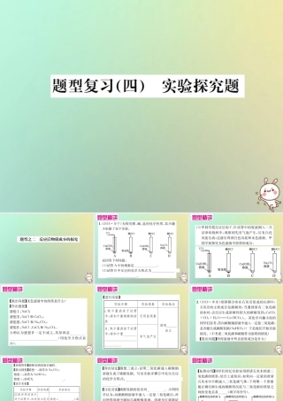 中考化学复习 题型复习(四)实验探究题 题型之二 反应后物质成分的探究课件