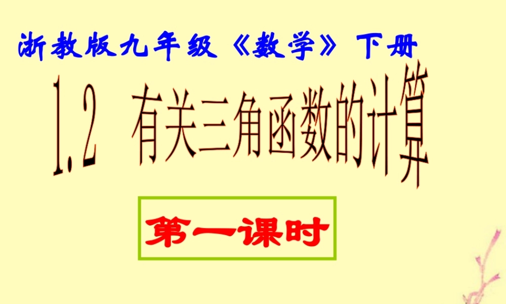 九年级数学有关三角函数的计算课件 浙教版 课件