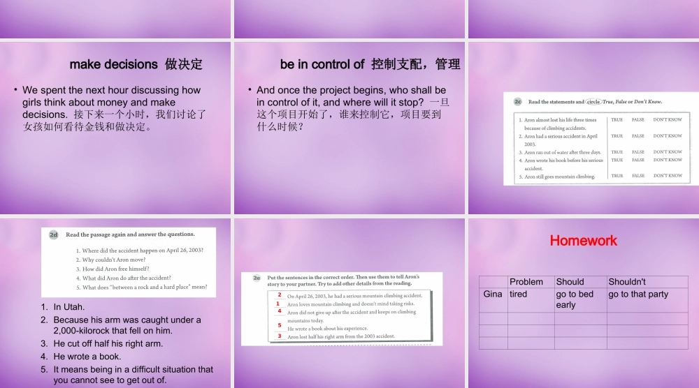 八年级英语下册 Unit 1 What's the matter Period 3课件 (新版)人教新目标版 课件